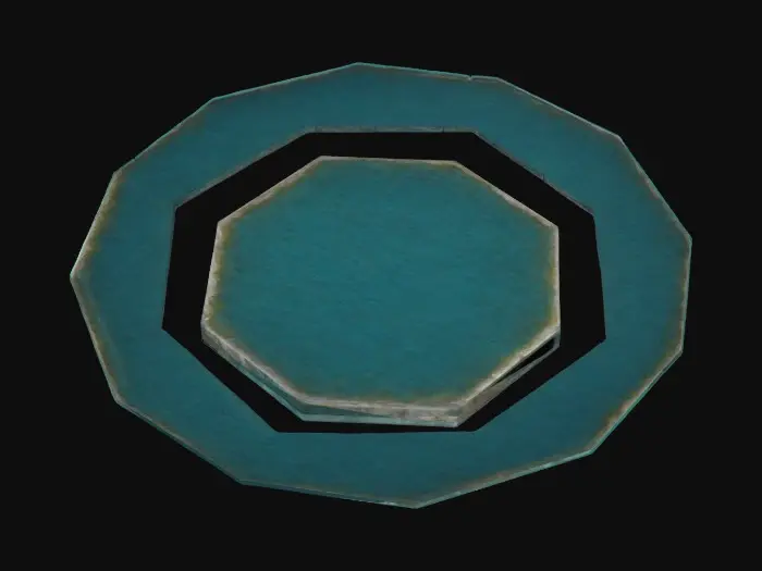 3D model for Hexagon base game tile piece. 8K texture. Calm lake water.