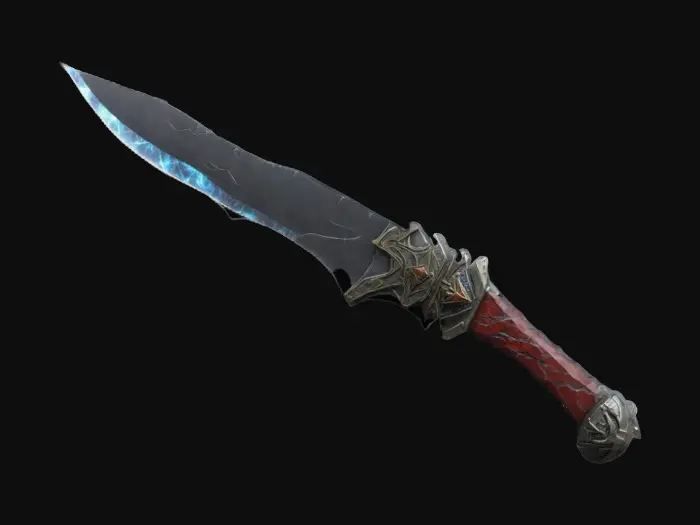 3D model for Medium-poly, Pixar style, A prison shiv, translucent polished white stone. , #ChronoForgeWeapon#