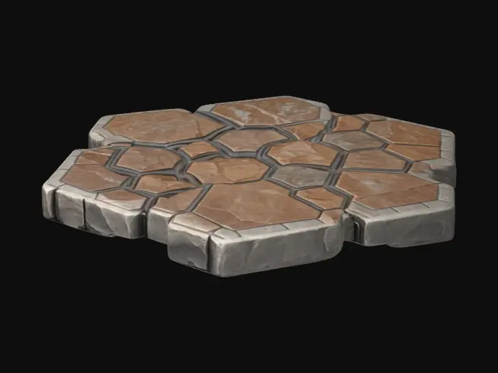 3D model for Hexagon base game tile piece. 8K texture. Calm lake water.