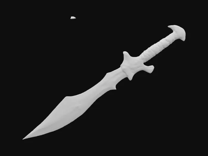 3D model for A one handed Klingon blade. translucent polished blade. 8K