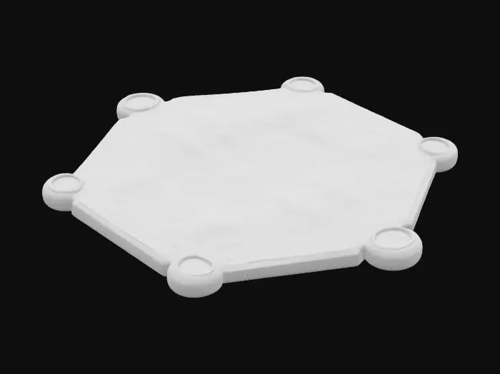 3D model for Hexagon base game tile piece. 8K texture. Calm lake water.