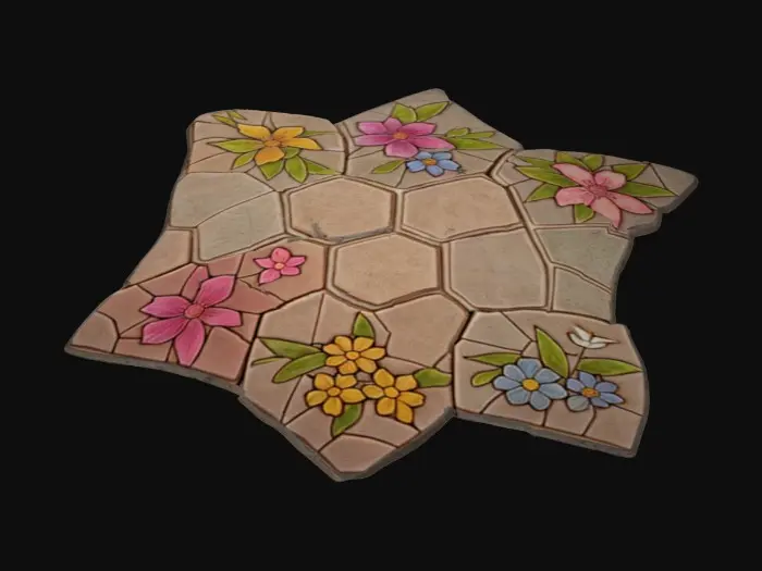 3D model for Hexagon base game tile piece. 8K texture. Calm lake water.