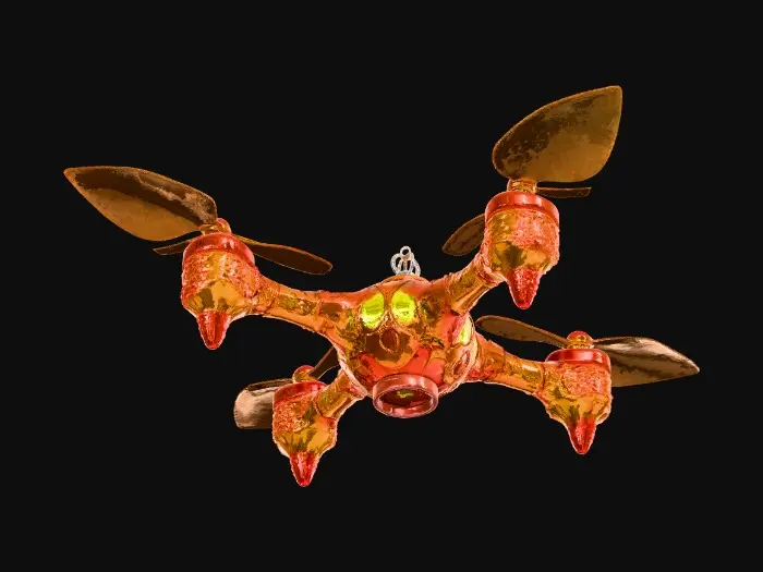3D model for Colored glass Christmas drones. 8K, #Christmas2025#