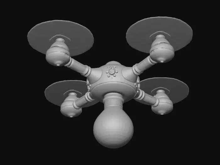3D model for Colored glass Christmas drone. With Christmas bulb hanging from it. 8K, #Christmas2025#