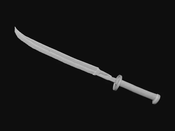 3D model for An astonishing ruby Zanpakutō katana sword, shining metallic gold outline. The blade is made of transparent ruby composite. 8k ultra-poly details.