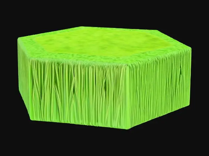 3D model for Hexagon base game piece. 8K texture. Golf grass.