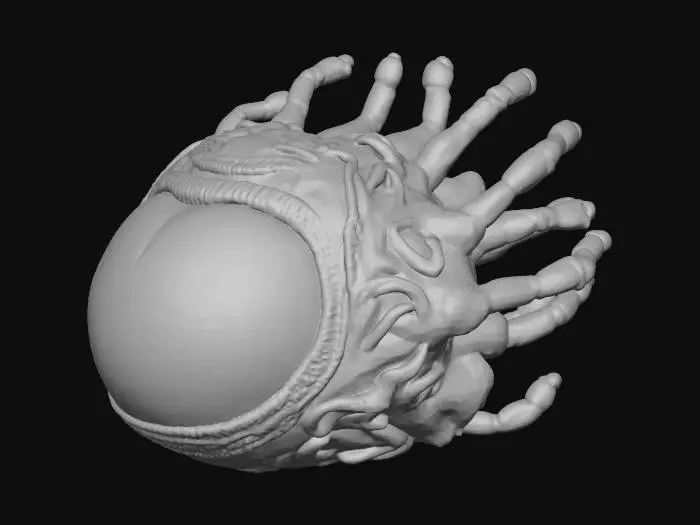 3D model for A Giger Alien xenomorph theme faberage egg. 8K Detail, artistic masterpiece.