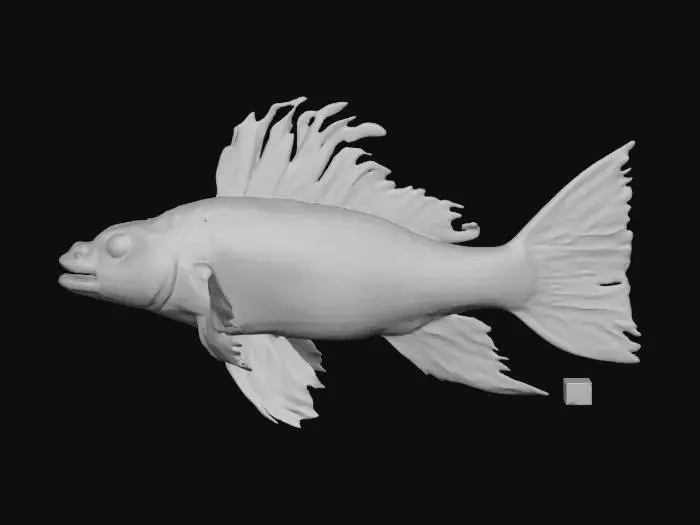 3D model for An intricate model of an Asian Arowana, NVIDIA OptiX, Daz3D, deeply carved detail, highest quality, highest resolution, insane detailed, zbrush, v-ray, Meshy masterpiece, prize winning, computerized fiber-optic lighting.