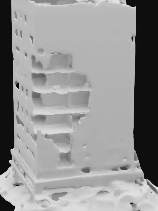 3D model for A 128-meter by 128-meter, life-size high-rise, skyscraper, disaster, ruble, 4K uhd, #newyear#