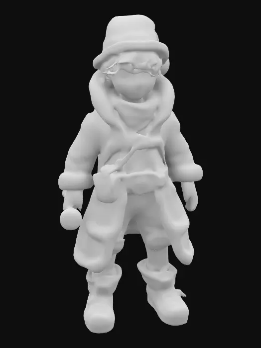 3D model for Boardgame piece, Life-size, Full Body, Sci-Fi, stylized, yaoi, shota character of Captain-Mercer played by Seth MacFarlane as a boy child, dressed sky-clad for winter solstice. Made of well-lit candy color glass. The Orville,