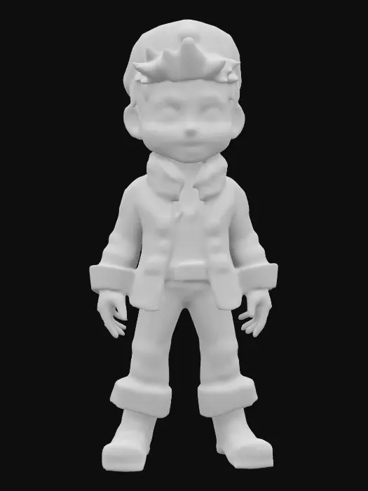 3D model for Life-size, Full Body, #Sci-Fi#, stylized, yaoi, shota  character of Captain Malcolm Reynolds played by Nathan Fillion, captain of the starship Serenity, as a boy, dressed in Winter Solstice cloth. Made of well-lit candy color glass. <lora:gotHitoriBocchiBocchi v10:1>