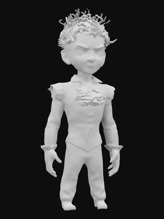 3D model for Kirsten Dunst as Claudia but as a boy or any other a-list child acter as a vampire character from “Interview with a Vampire” as an age-regressed boy child. 1800’s, 8k, a cute boy child as a stylized vampire.