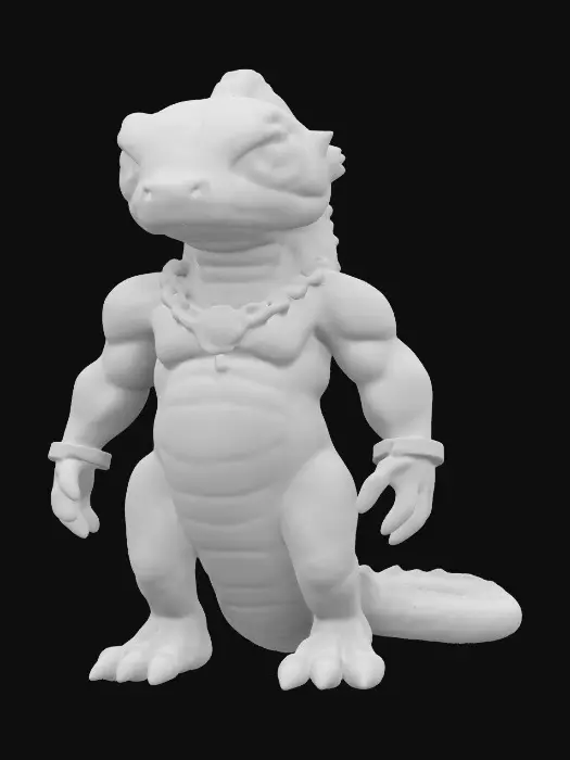 3D model for Medium-poly, cartoon masterpiece, A male Chrono-forge character, rustborne, humanoid reptilian cobra, Admiral. 8k highly detailed features. Green to gold color-shifting scales. Sparkling scales. Evil eyes.