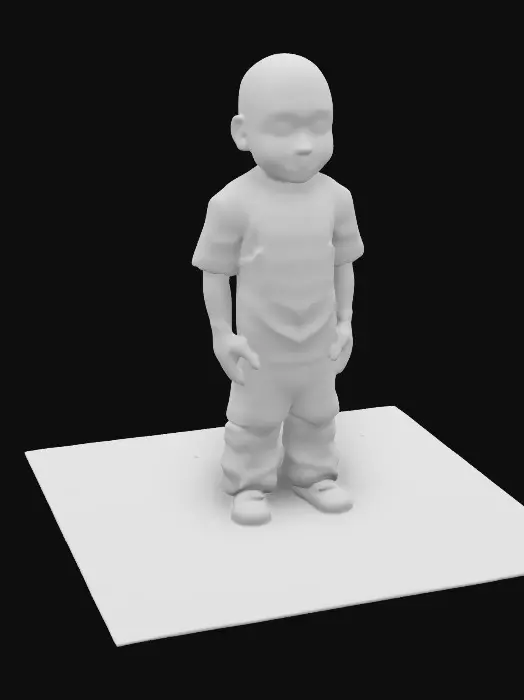 3D model for Alien-Nation 1989. Newcomer George Fransisco as a young boy. Birthmark on his bald head, 8k UHD, street cloth.