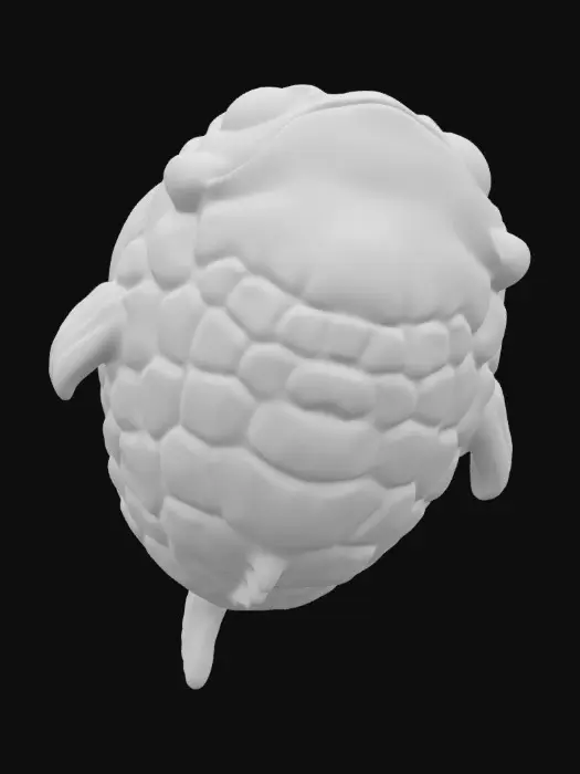 3D model for A giant stylized floating colorful puffer fish. realistic large puffer fish swimming above the clouds. The fish has uniquely colored scales with shiny highlights. 8K UV mapped textures.