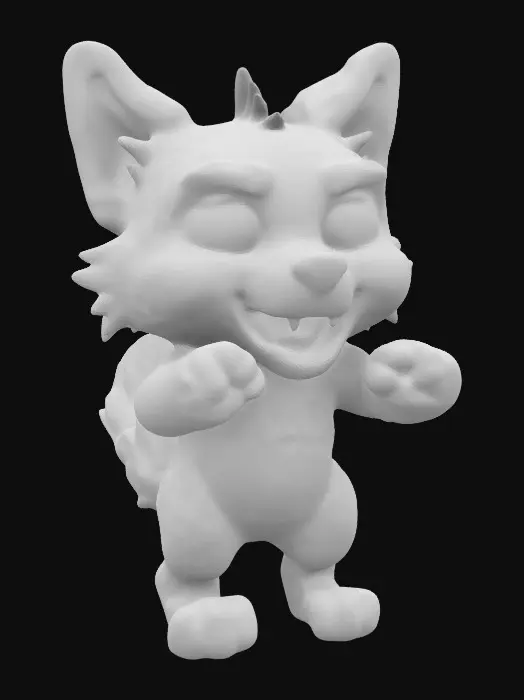 3D model for Bluey, a super-articulated anthropomorphic square Australian-Shepheard, action-figure.  #game figure#