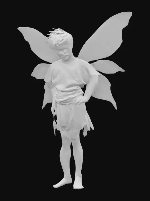 3D model for A 1-meter figure of an airborne cute boy little twinkling glitter male fairy burning in the sun rays. 8K textures. NVIDIA. #fairy#