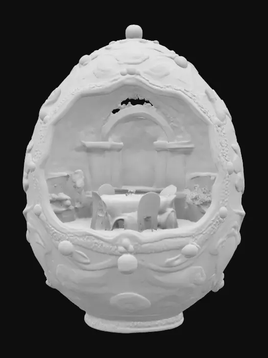 3D model for A colorful Bridgerton theme faberage-egg. 8K Detail, artistic masterpiece.