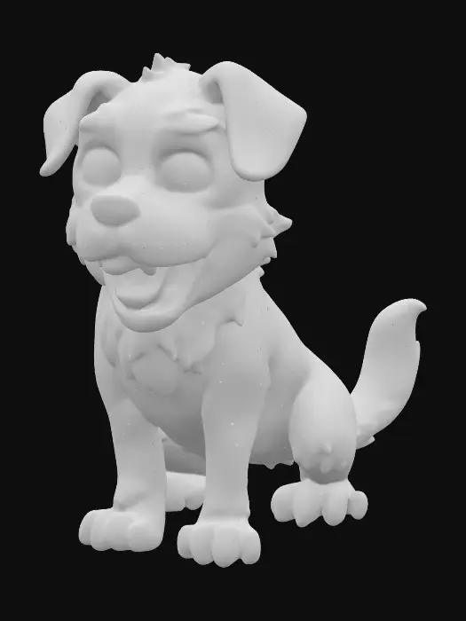 3D model for Bluey, a super-articulated square Australian-Shepheard, action-figure.  #game figure#