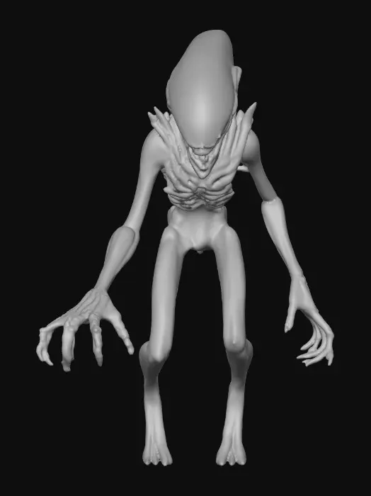3D model for Lunar Stalker, Christmas nightmare, Alien-Earth Xeno. Full-body. Head to toe.#Christmas2025#