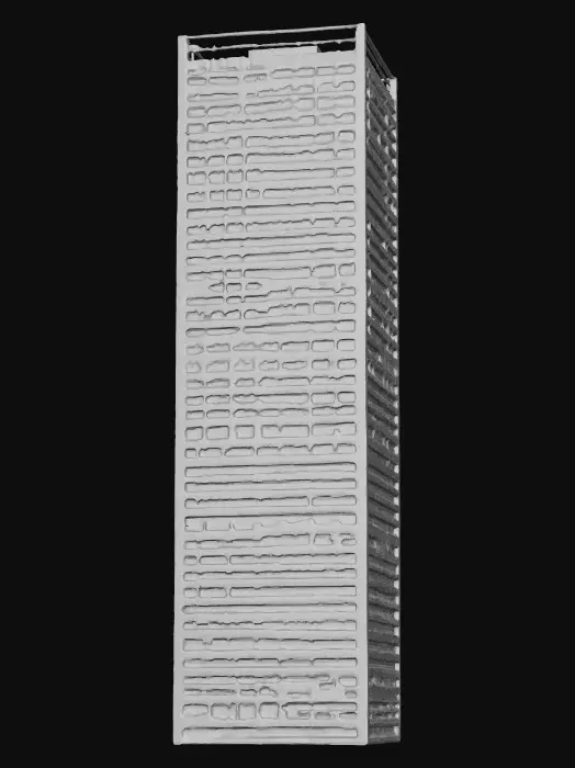 3D model for A 10-meter model of a modern-Japanese high-rise tower, with a fun 怪獣 theme. 8k colorful textures, all sides match well. symmetrical. well drawn windows, glass, and steel, intricate and ornate girder and floor textures. NVIDIA OptiX, Daz3D, deeply carved detail, highest quality, highest resolution, insane detailed, zbrush, v-ray, Meshy masterpiece, prize winning, computerized fiber-optic lighting.