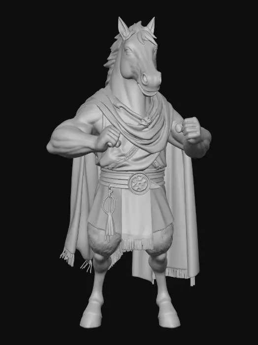 3D model for can you paint a perfect picture of an artistic nude horseman "anthropomorphic horse" posing for an art studio