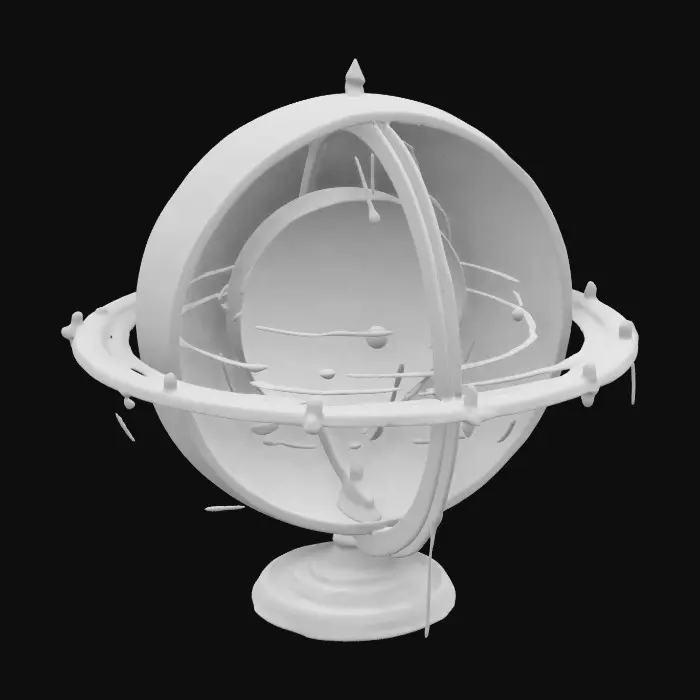 3D model for A 10-meter life-size detailed Earth and Moon orrery made of intricate crafted glass and fine metal construction, desperate the Earth and Moon proportionality, use 2k surface textures and topography, deeply carved details, master craftsmanship, discretionary Christmas decoration, well lit, outside, center of the park, 4k, NVIDIA volumetric lighting. #ChristmasAdventure#