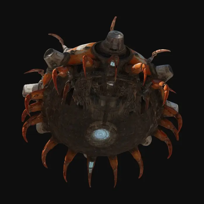 3D model for Create a the huge mostly round junky mothership from the movie “District 9”, floating 250-meters in the air. Aliencore, futurecore, cybercore. 8k NVIDIA textures, Unity engine, game-ready, stylized and articulate. #ChronoForgeWeapon#