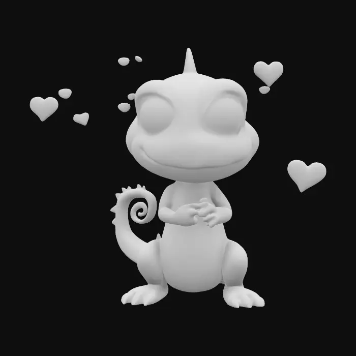 3D model for A love lizard. Glass eyes. #valentine#