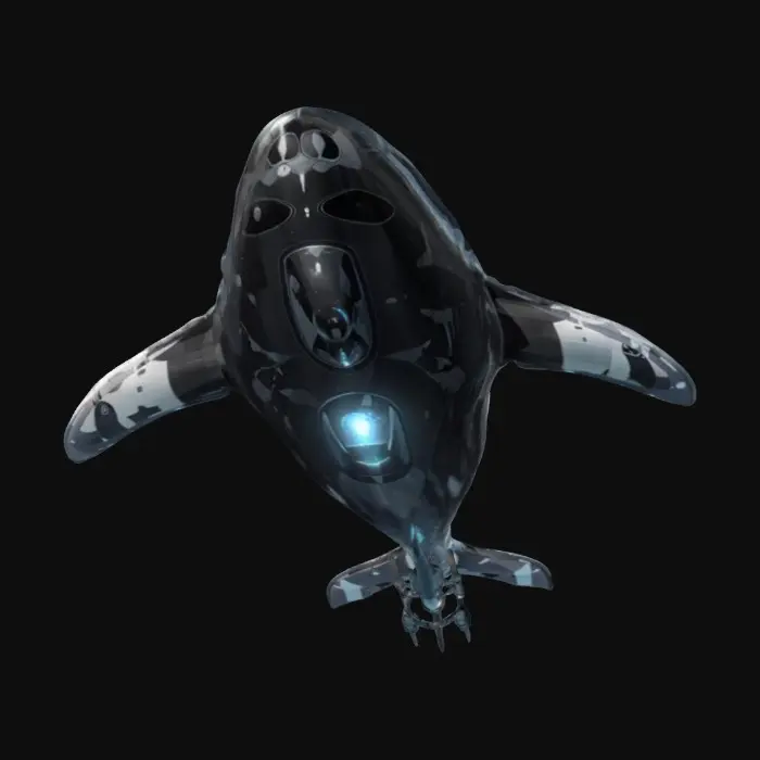 3D model for Create a chrono-trigger style orca-shaped submarine shooting a torpedo. Aliencore, futurecore, cybercore. 8k NVIDIA textures, Unity engine, game-ready, stylized and articulate. #ChronoForgeWeapon#