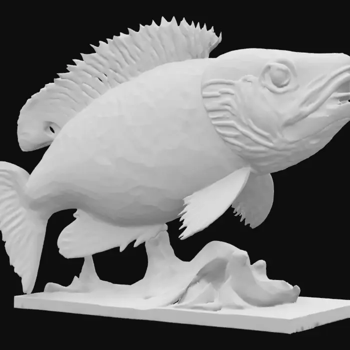 3D model for An intricate model of an Asian Arowana, NVIDIA OptiX, Daz3D, deeply carved detail, highest quality, highest resolution, insane detailed, zbrush, v-ray, Meshy masterpiece, prize winning, computerized fiber-optic lighting.