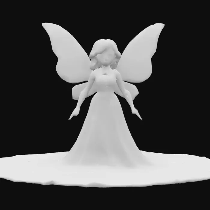 3D model for A Star-Trek fairychild. 8K Glass-figure, gold and diamond. Beauty-shot, sparkling 1984. #fairy#