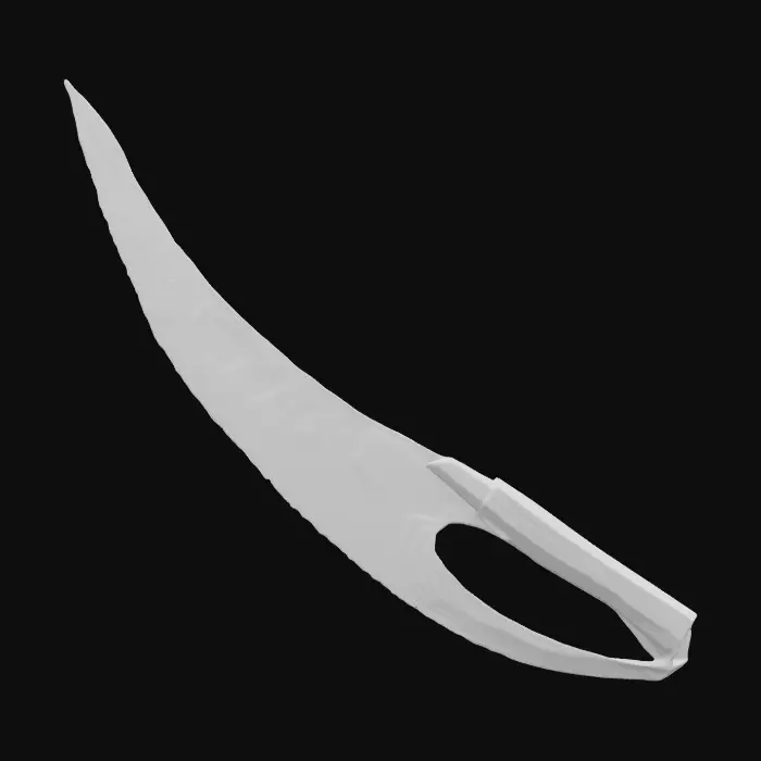 3D model for Medium-poly, Pixar style, A prison shiv, translucent polished white stone. , #ChronoForgeWeapon#