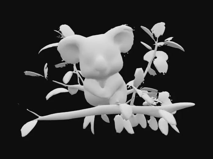 3D model for [Australia] colourful cartoon koala in a gum tree.  high quality textures and detail, #AroundTheWorld#