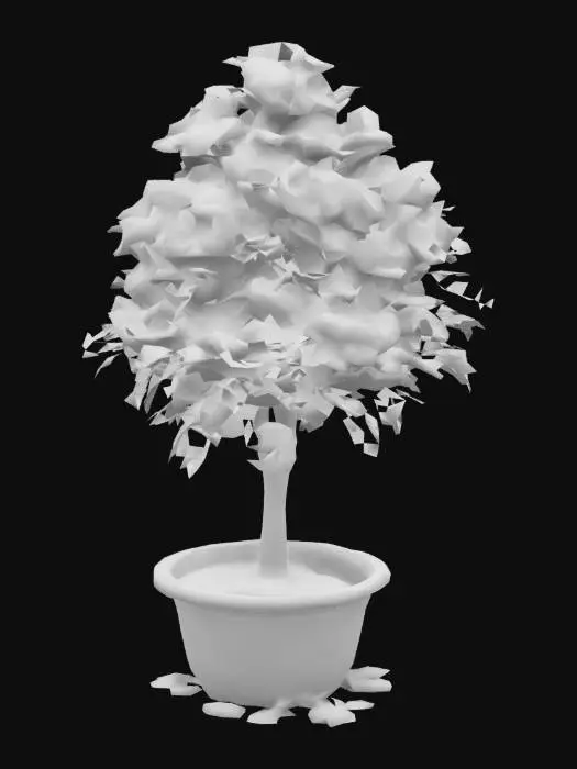 3D model for beautiful flowering crab-apple tree in a pot. , #garden#