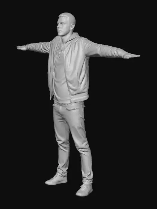 3D model for Paulie T Pose with Outstretched Arms