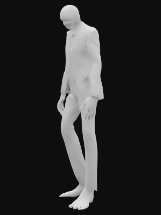 3D model for a horror humanoid creature who look like slenderman but bulky