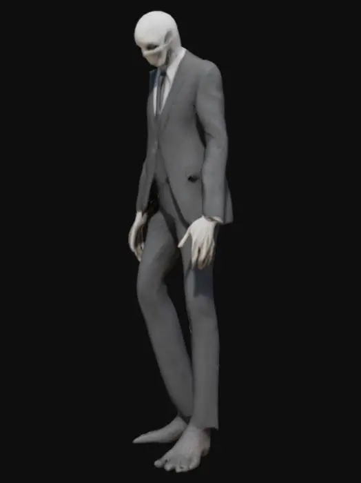 3D model for a horror humanoid creature who look like slenderman but bulky