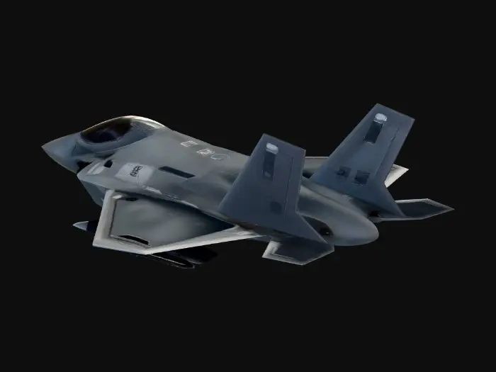 3D model for An F-22 raptor with a visible cockpit