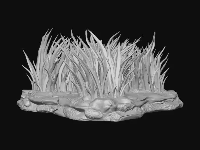 3D model for Heroic scale Tall spooky grass terrain for tabletop gaming
