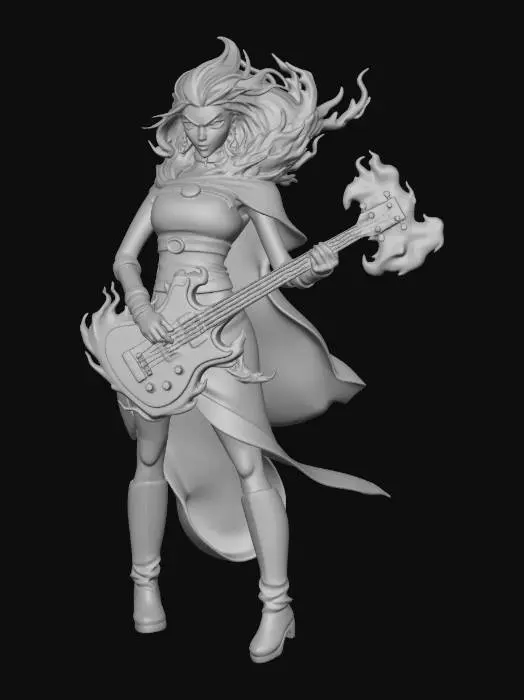 3D model for Fire Genasi Axe Bard