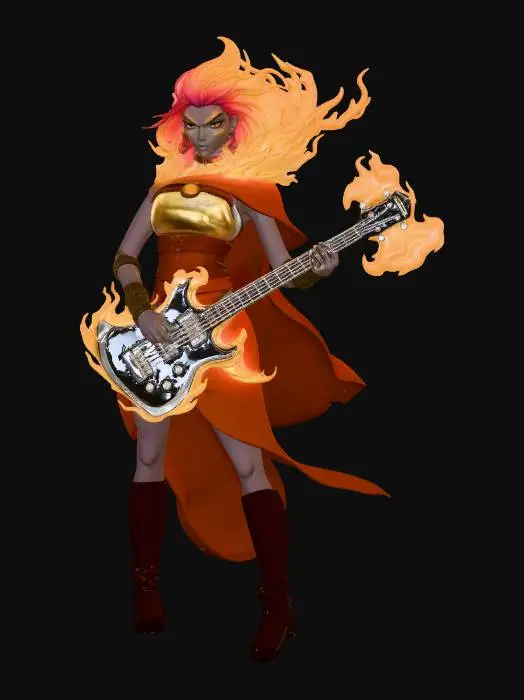 3D model for Fire Genasi Axe Bard