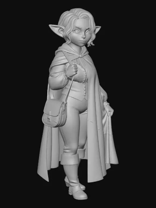 3D model for Halfling Traveler in a Blue Cloak