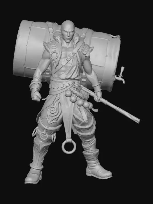 3D model for Young Drunk Monk Punk