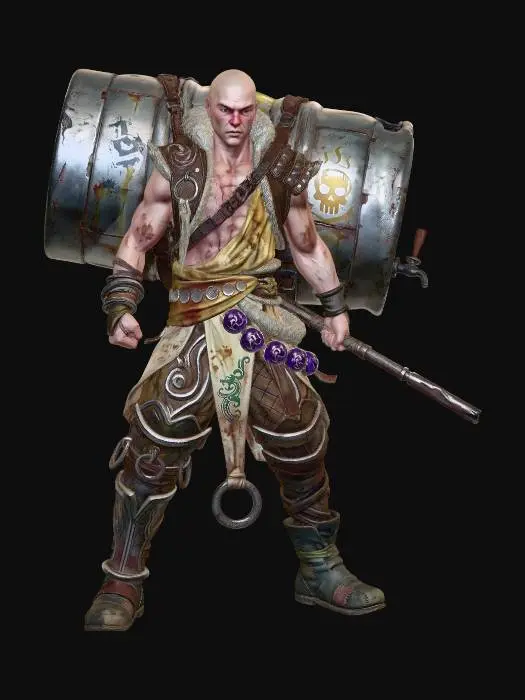 3D model for Young Drunk Monk Punk