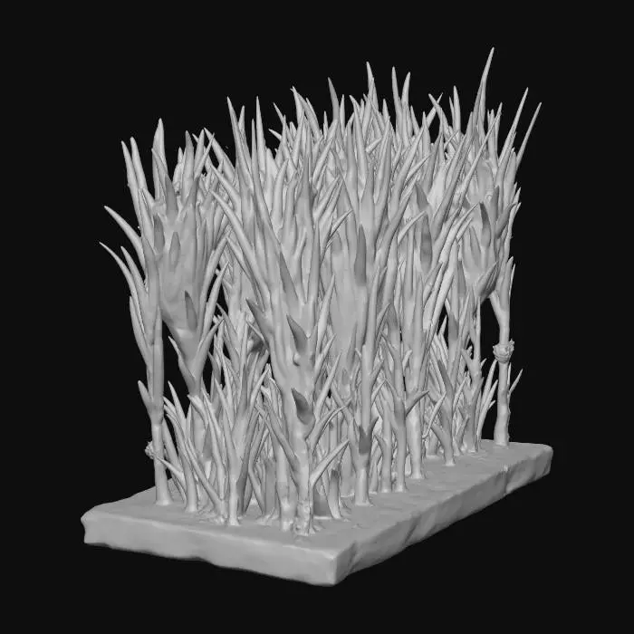 3D model for Heroic scale Tall spooky grass terrain for tabletop gaming