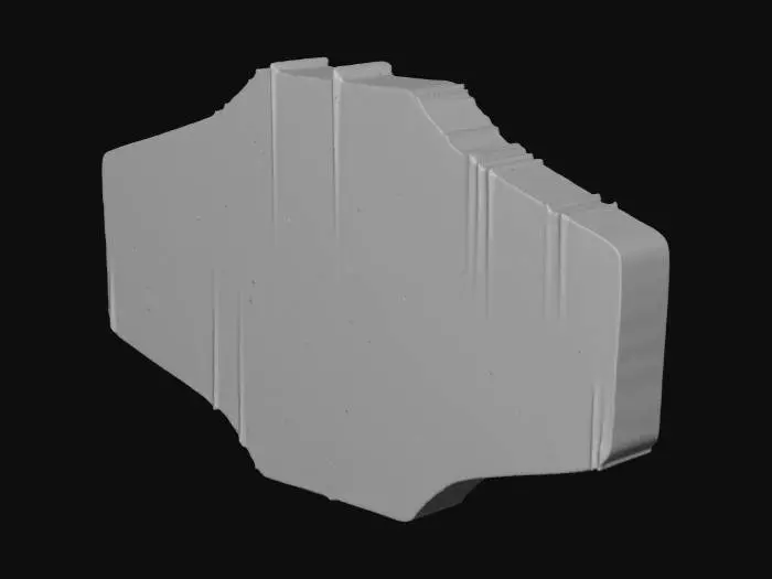 3D model for Futuristic, sci-fi, hologram sign showing a foreign language.