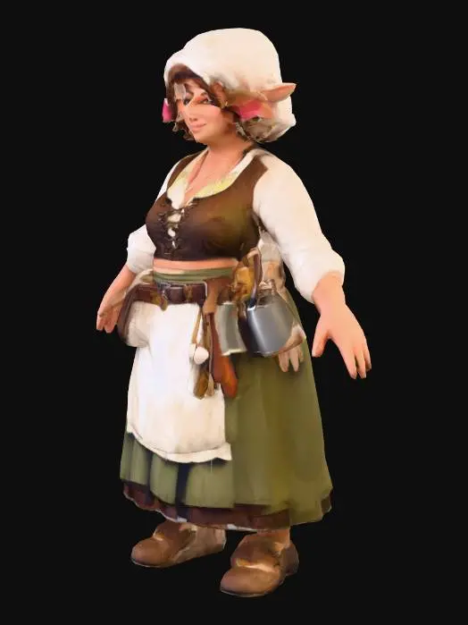 3D model for Halfling Hostess