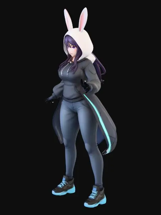 3D model for Bunny Hoodie Character
