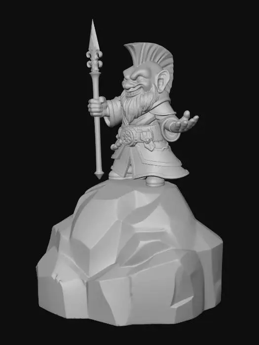 3D model for Gnome Wizard on Rock